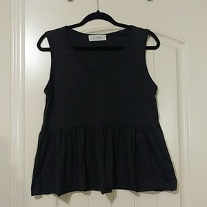 Charcoal Gray Peplum Top